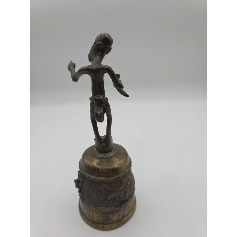 Antique Ashanti West Africa Solid Brass Bell.  Working Condition, 362 Grams